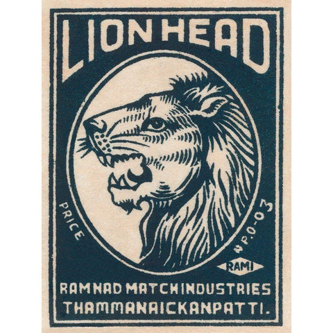 Lion Head Black Modern Wood Framed Art Print with Double Matting by Phillumenart