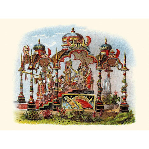 Knighthood - Mardi Gras Parade Float Design White Modern Wood Framed Art Print by Unknown