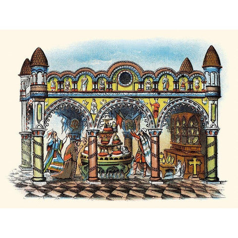 The Rape of the Crowns Black Modern Wood Framed Art Print by Unknown