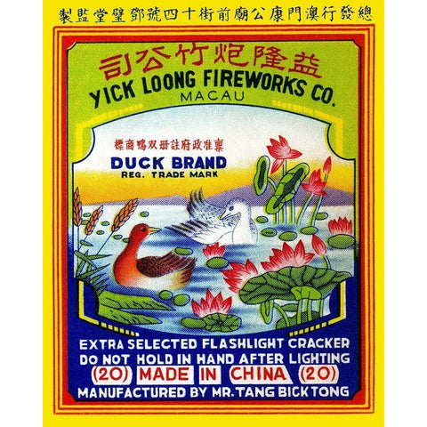 Duck Brand Extra Selected Flashlight Cracker White Modern Wood Framed Art Print by Unknown