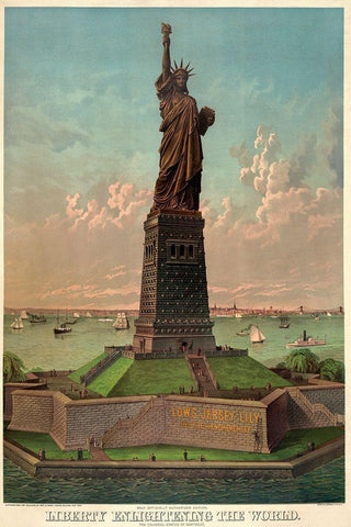 Liberty enlightening the world White Modern Wood Framed Art Print with Double Matting by Unknown