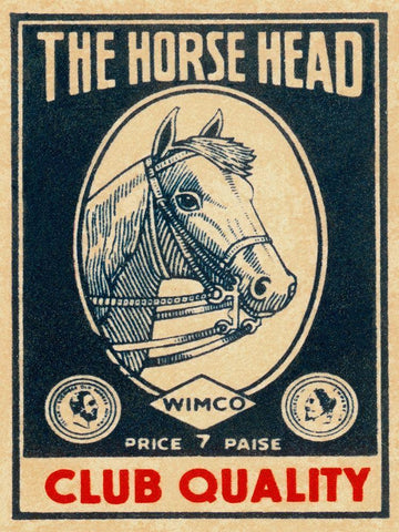 Horse Head Club Quality Matches Black Ornate Wood Framed Art Print with Double Matting by Phillumenart