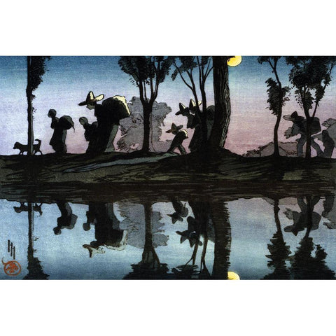 Moonlight on the Viga Canal White Modern Wood Framed Art Print by Hyde, Helen