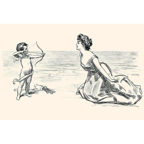 Big Game White Modern Wood Framed Art Print by Gibson, Charles Dana