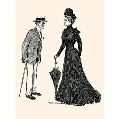 How Long Should I wear Mourning White Modern Wood Framed Art Print by Gibson, Charles Dana