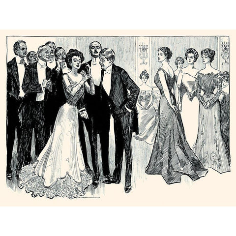 The Race is Not Always to the Beautiful Black Modern Wood Framed Art Print by Gibson, Charles Dana