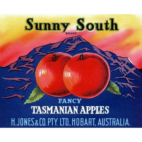 Sunny South Tasmanian Apples White Modern Wood Framed Art Print by Retrolabel