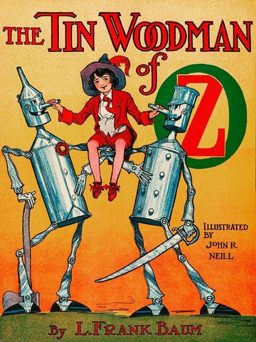 Tin Woodsman of Oz White Modern Wood Framed Art Print with Double Matting by Neill, John R.