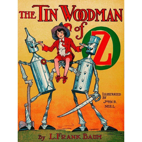 Tin Woodsman of Oz Gold Ornate Wood Framed Art Print with Double Matting by Neill, John R.
