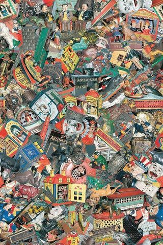 Cast Iron Mechanical Banks 2 White Modern Wood Framed Art Print with Double Matting by Jones, Bill