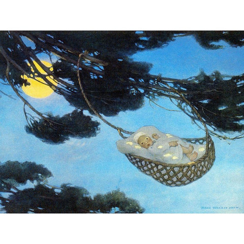 Boy in Hassoc Tree Black Modern Wood Framed Art Print with Double Matting by Smith, Jesse Willcox