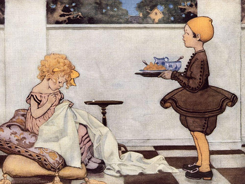 Curly Locks Black Ornate Wood Framed Art Print with Double Matting by Smith, Jesse Willcox