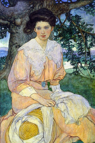 Gisele White Modern Wood Framed Art Print with Double Matting by Green Elizabeth Shippen