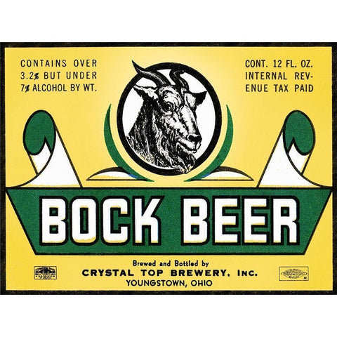 Bock Beer Black Modern Wood Framed Art Print with Double Matting by Vintage Booze Labels