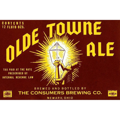 Olde Towne Ale White Modern Wood Framed Art Print by Vintage Booze Labels