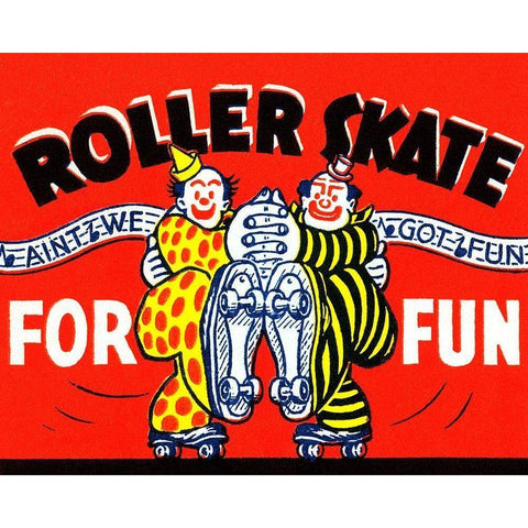 Roller Skate For Fun White Modern Wood Framed Art Print by Retrorollers