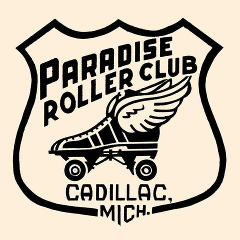 Paradise Roller Club White Modern Wood Framed Art Print by Retrorollers