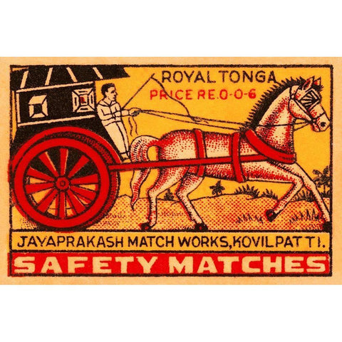 Royal Tonga Safety Matches White Modern Wood Framed Art Print by Phillumenart