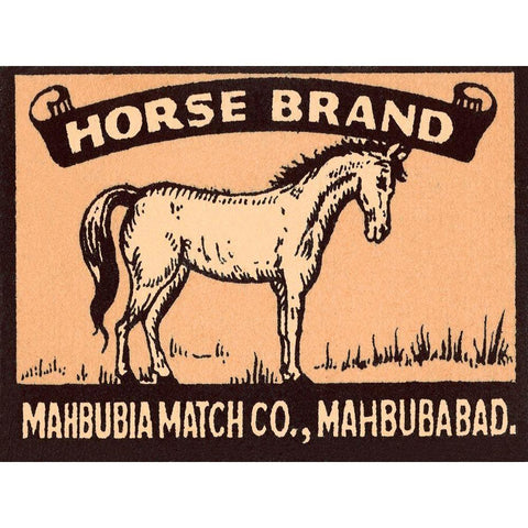 Horse Brand Matches White Modern Wood Framed Art Print by Phillumenart