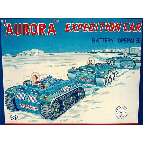 Aurora Expedition Car White Modern Wood Framed Art Print by Retrotrans