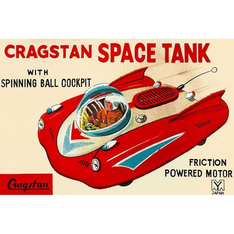 Cragstan Space Tank White Modern Wood Framed Art Print by Retrotrans