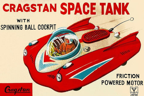 Cragstan Space Tank Black Ornate Wood Framed Art Print with Double Matting by Retrotrans