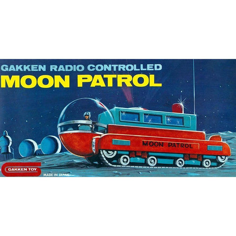 Moon Patrol White Modern Wood Framed Art Print by Retrotrans