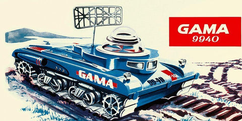 Gama 9940 Space Tank Black Ornate Wood Framed Art Print with Double Matting by Retrotrans