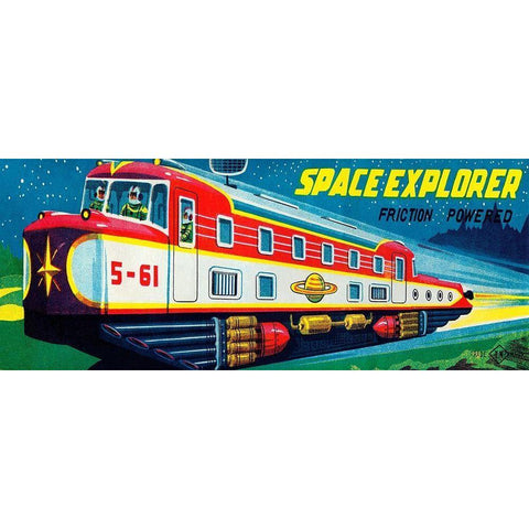 Space Explorer 5-61 Black Modern Wood Framed Art Print with Double Matting by Retrotrans