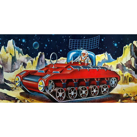 Space Exploration Tank White Modern Wood Framed Art Print by Retrotrans