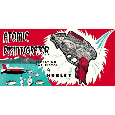 Atomic Disintegrator White Modern Wood Framed Art Print by Retrogun