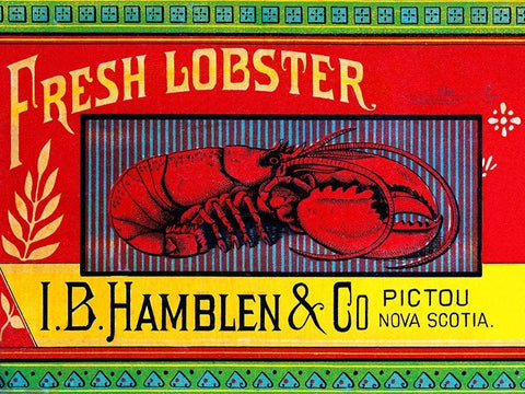 Fresh Lobster Black Ornate Wood Framed Art Print with Double Matting by Retrolabel