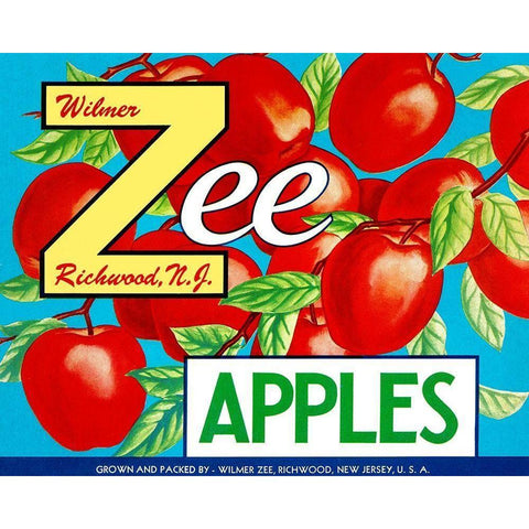 Zee Apples White Modern Wood Framed Art Print by Retrolabel