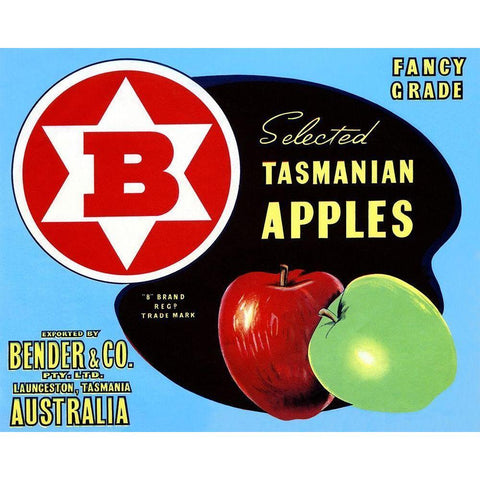 Fancy Grade Selected Tasmanian Apples White Modern Wood Framed Art Print by Retrolabel