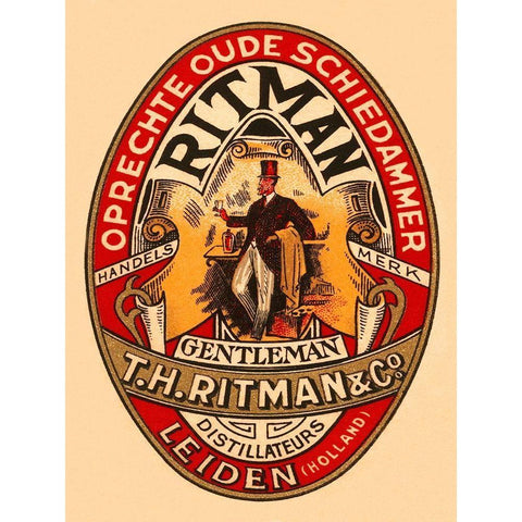 Gentleman Liquor Black Modern Wood Framed Art Print with Double Matting by Retrolabel