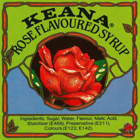 Keana Rose Flavoured Syrup Gold Ornate Wood Framed Art Print with Double Matting by Retrolabel