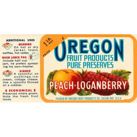 Peach - Loganberry Preserves Gold Ornate Wood Framed Art Print with Double Matting by Retrolabel