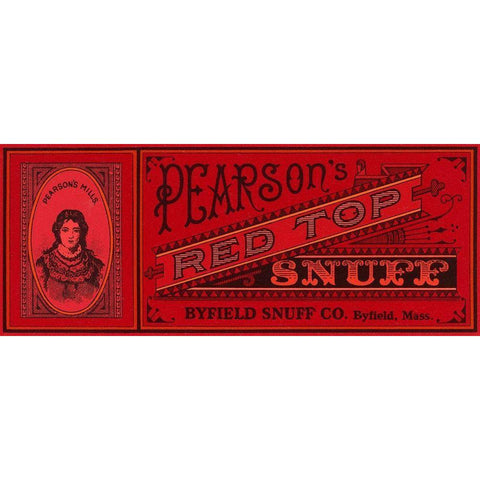 Pearsons Red Top Snuff White Modern Wood Framed Art Print by Retrolabel