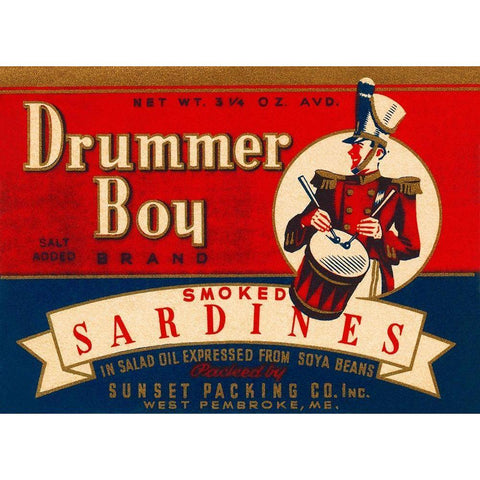 Drummer Boy Smoked Sardines Black Modern Wood Framed Art Print with Double Matting by Retrolabel