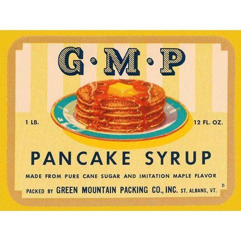 G.M.P. Pancake Syrup Black Modern Wood Framed Art Print with Double Matting by Retrolabel