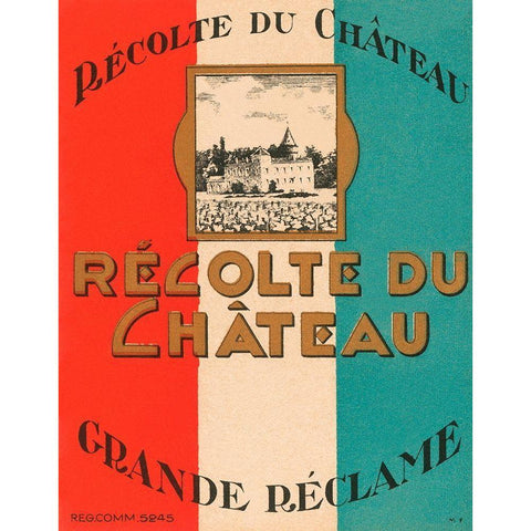 Recolte du Chateau White Modern Wood Framed Art Print by Retrolabel