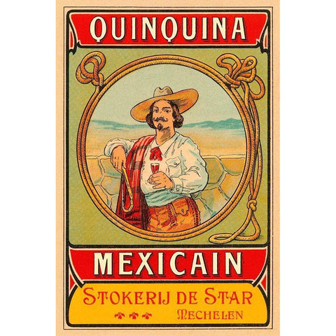 Quinquina Mexican White Modern Wood Framed Art Print by Retrolabel