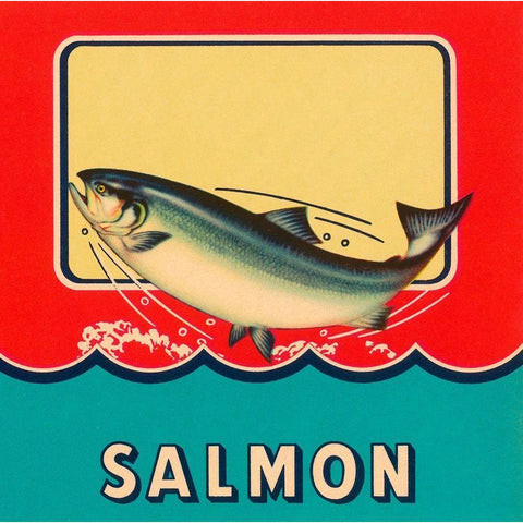 Salmon White Modern Wood Framed Art Print by Retrolabel