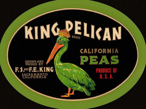 King Pelican California Peas Black Ornate Wood Framed Art Print with Double Matting by Retrolabel