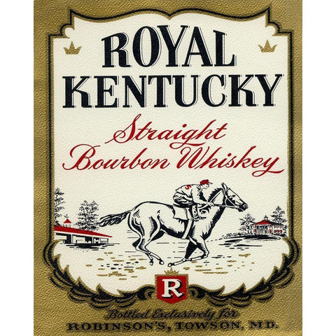 Royal Kentucky Straight Bourbon Whiskey Black Modern Wood Framed Art Print with Double Matting by Vintage Booze Labels