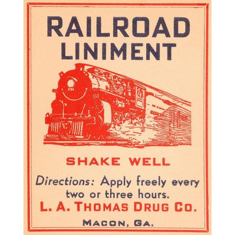 Railroad Liniment White Modern Wood Framed Art Print by Vintage Booze Labels