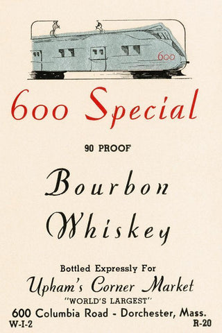 600 Special Bourbon Whiskey Black Ornate Wood Framed Art Print with Double Matting by Vintage Booze Labels