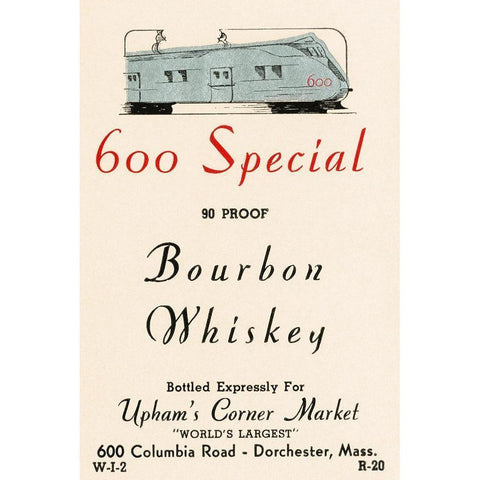 600 Special Bourbon Whiskey Gold Ornate Wood Framed Art Print with Double Matting by Vintage Booze Labels