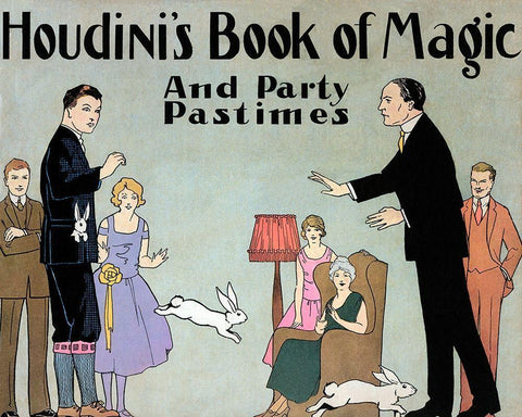 Houdinis Book of Magic and Party Pastimes Black Ornate Wood Framed Art Print with Double Matting by Houdini, Harry