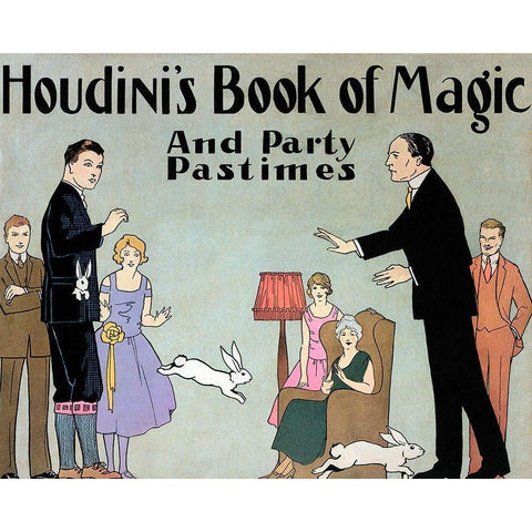 Houdinis Book of Magic and Party Pastimes White Modern Wood Framed Art Print by Houdini, Harry